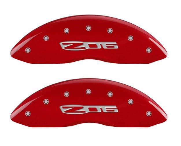 C6 Corvette MGP Caliper Covers Red with Silver Z06