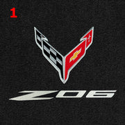 C8 Z06 corvette carpet logo cross flags