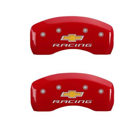 C5 Corvette MGP Caliper Covers Red with Silver Chevy Racing