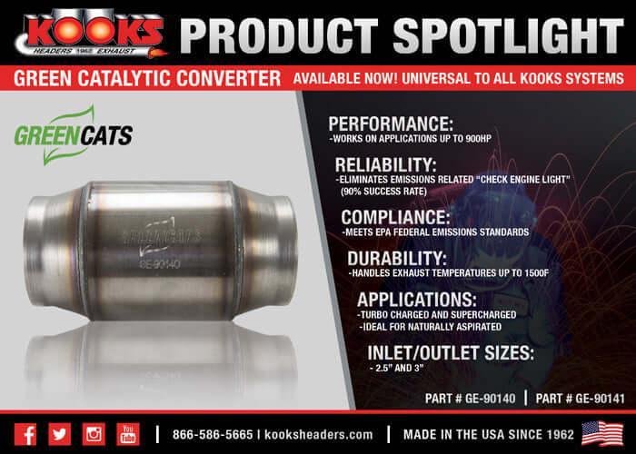 C6 Corvette Kooks Headers 2 inch with Green Cats Street Z06