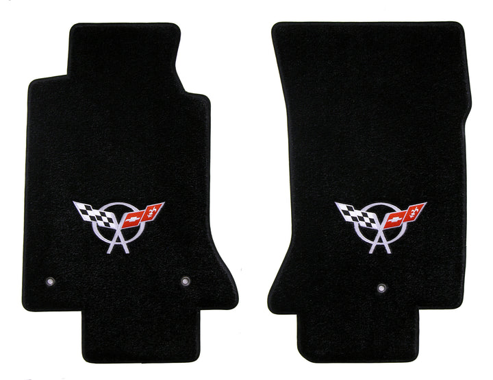 Lloyd Mats Luxe single logo front floor mats for 2002 C5 Corvette Z06 interior