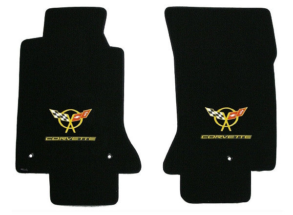 Lloyd Mats Ultimat double logo front floor mats for 2002 C5 Corvette Z06 interior