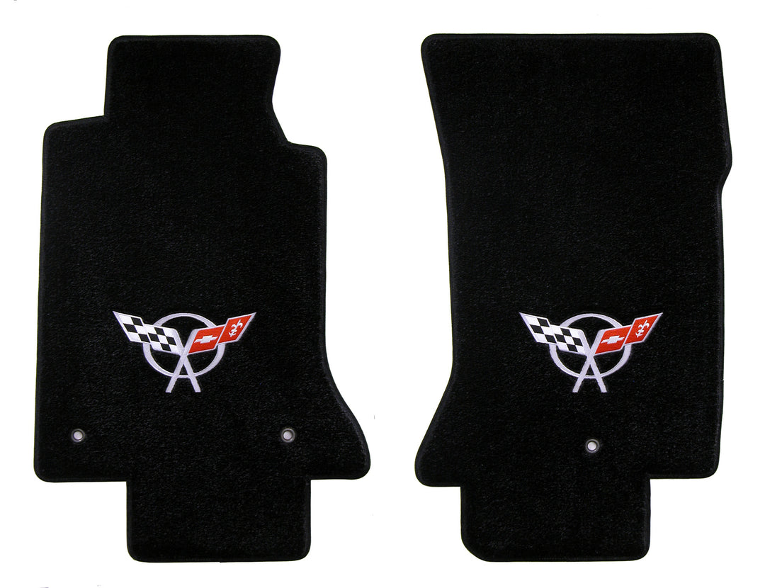 Lloyd Mats Velourtex single logo front floor mats for C5 Corvette interior