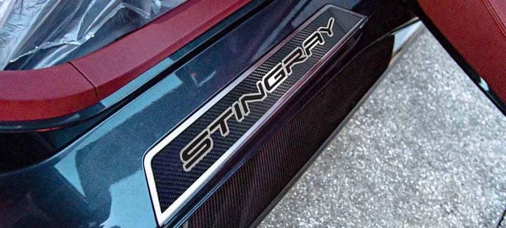 Black C8 Corvette Stingray Door Sills