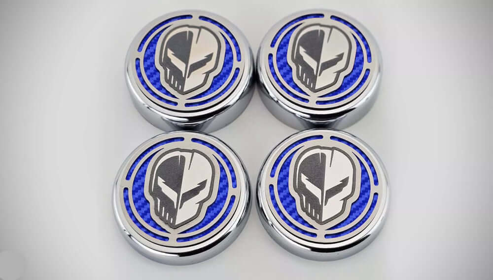 Blue C8 Corvette Jake Fluid Caps