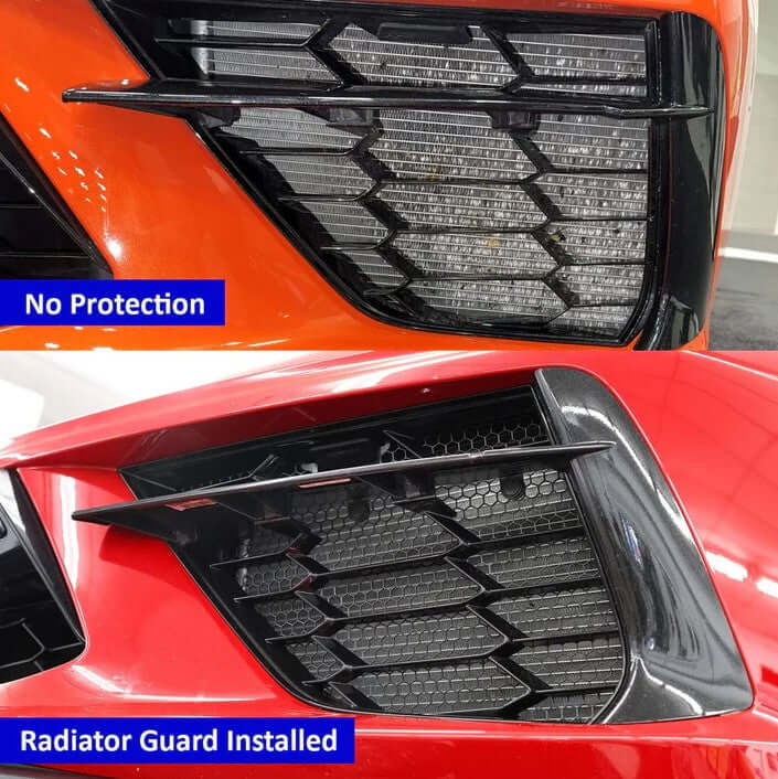 C8 Corvette ACS Composite radiator screens installed
