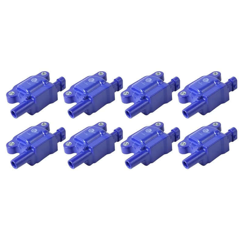 High-performance blue ignition coil 8-pack for C8 Corvette LT2 engine – direct-fit aftermarket upgrade by aFe