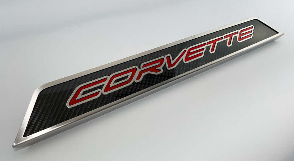 C8 Corvette American Car Craft Door Sills - Corvette Script