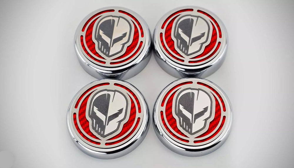 Red C8 Corvette Jake Fluid Caps