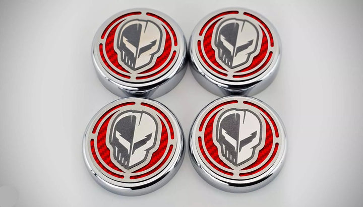 Red C8 Corvette Jake Fluid Caps