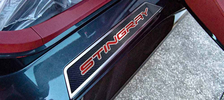 Red C8 Corvette Stingray Door Sills