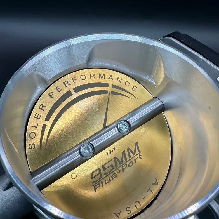 Close-up of a mechanical component with 'Soler Performance' branding on a dark background