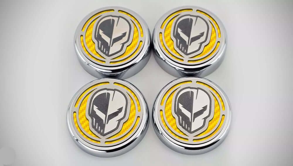 Yellow C8 Corvette Jake Fluid Caps