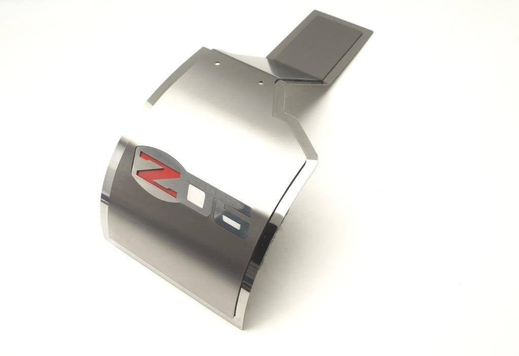 Angled view of ACC 043127 Z06 alternator cover and mounting extension