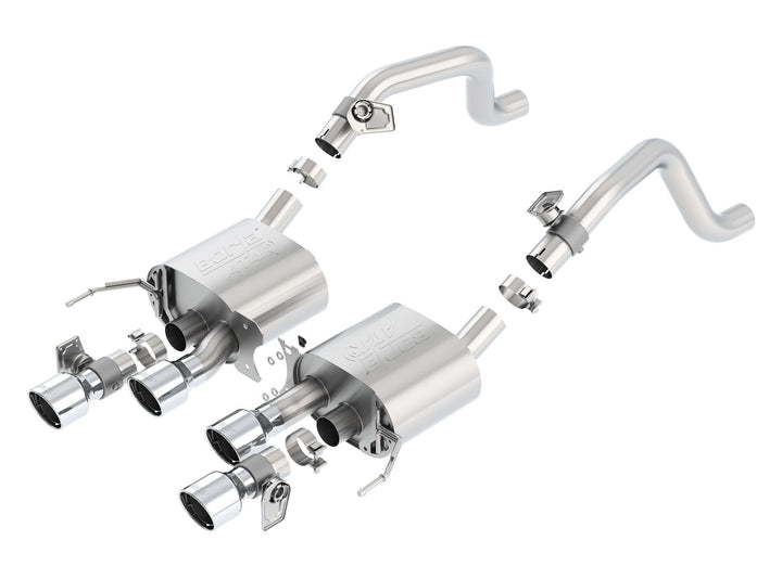 Borla ATAK 11856 axle-back for 2014–2019 C7 Corvette Stingray with NPP, quad center rear exit polished intercooled tips