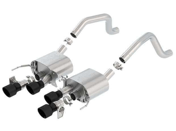Borla ATAK 11856CB axle-back for 2017–2019 C7 Corvette Grand Sport automatic with NPP, quad center exit ceramic black tips