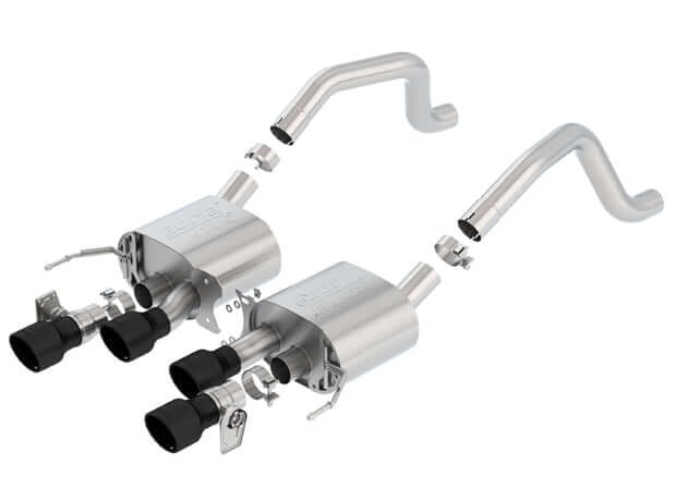 Borla ATAK 11903CB axle-back for 2017–2019 C7 Grand Sport manual with NPP valves and quad ceramic black intercooled tips