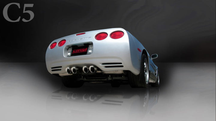 C5 Corvette with CORSA Xtreme 14132 exhaust system installed rear view