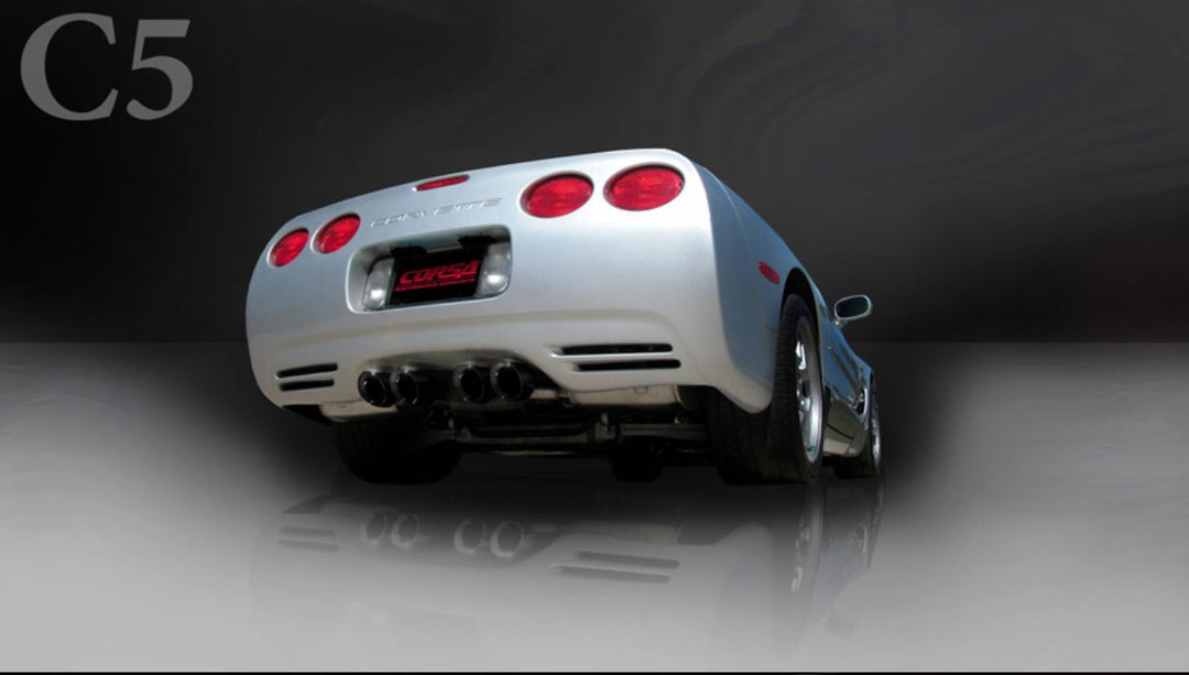 C5 Corvette rear view with CORSA Xtreme 14961BLK exhaust installed