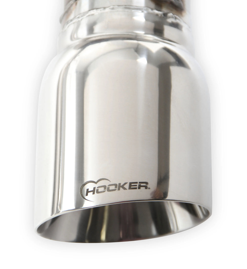 Hooker BlackHeart 4-inch polished stainless tips on 70401344-RHKR C5 Corvette axle-back