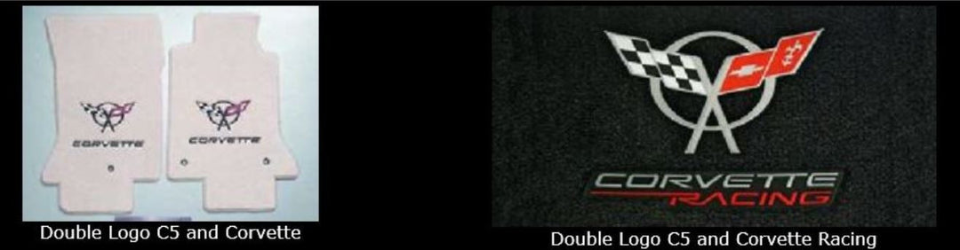 GM licensed logo options for Lloyd Mats Ultimat double logo front floor mats for 1997 to 2004 C5 Corvette
