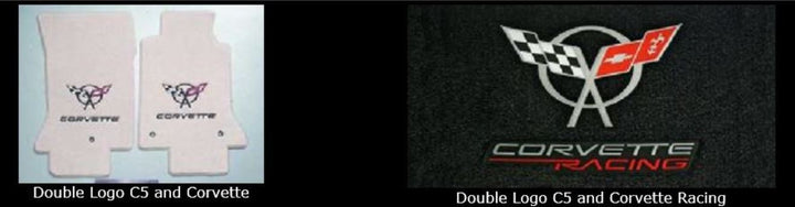 GM licensed logo options for Lloyd Mats Ultimat double logo front floor mats for 1997 to 2004 C5 Corvette