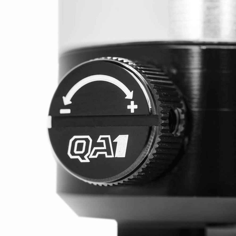Single-adjustment damping control dial on QA1 Stocker-Star rear shock for C5 Corvette.
