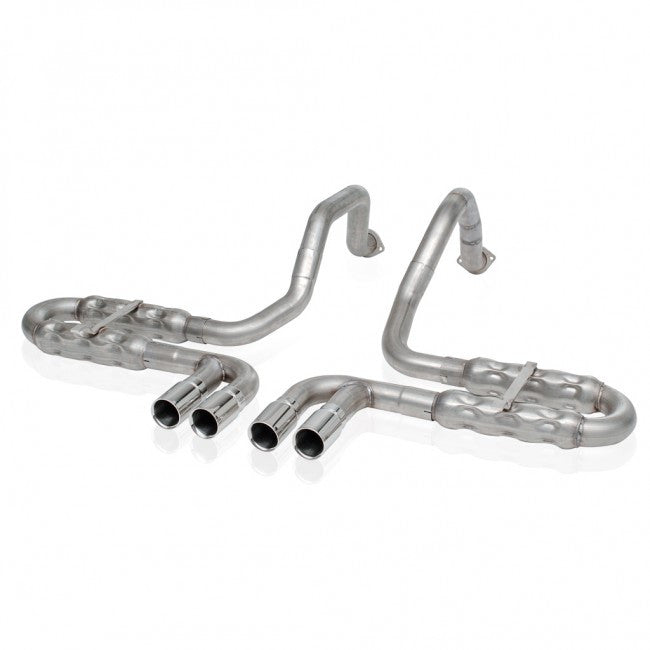 Stainless Works VC5CHAM chambered axle-back exhaust for 1997–2004 C5 Corvette with quad conical rear tips.