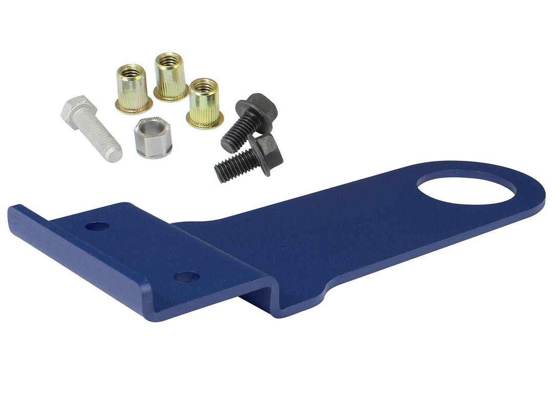 Blue aFe CONTROL PFADT front tow hook for 2005-2013 C6 Corvette