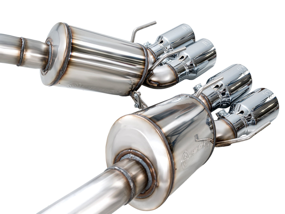AWE 3015-42662 Touring axle-back rear sections and four Chrome Silver tips for C6 Corvette