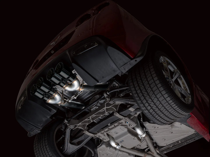 AWE Track Edition axle-back installed under 2013 Chevrolet Corvette C6 Grand Sport (LS3) with black tips