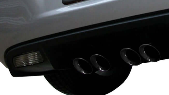 4.5-inch black Pro-Series exhaust tips on CORSA 21011BLK for C6 Corvette LS3.