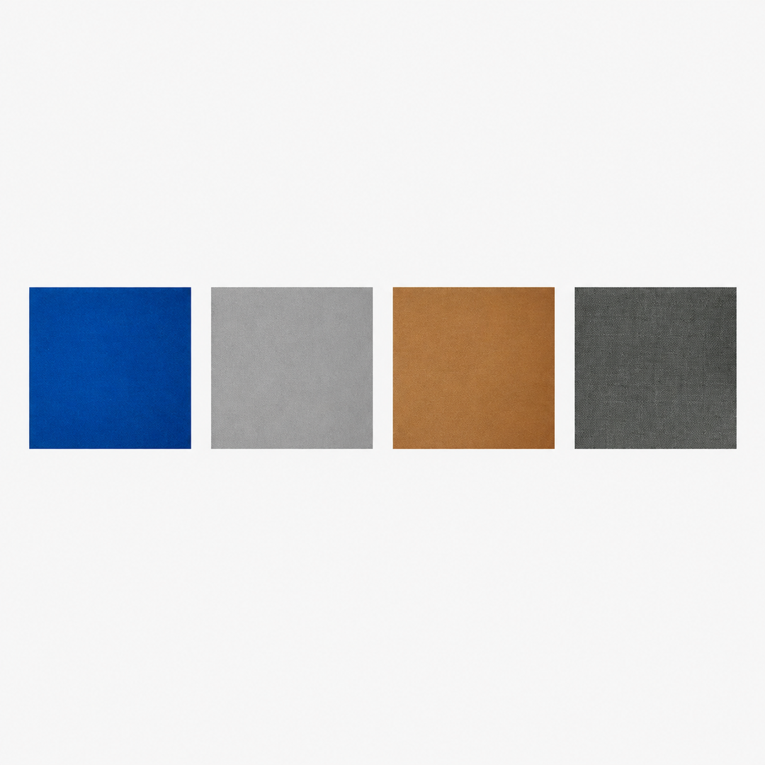 Covercraft Sunbrella color chart for C6 Corvette car cover in Pacific Blue, Gray, Toast, and Charcoal