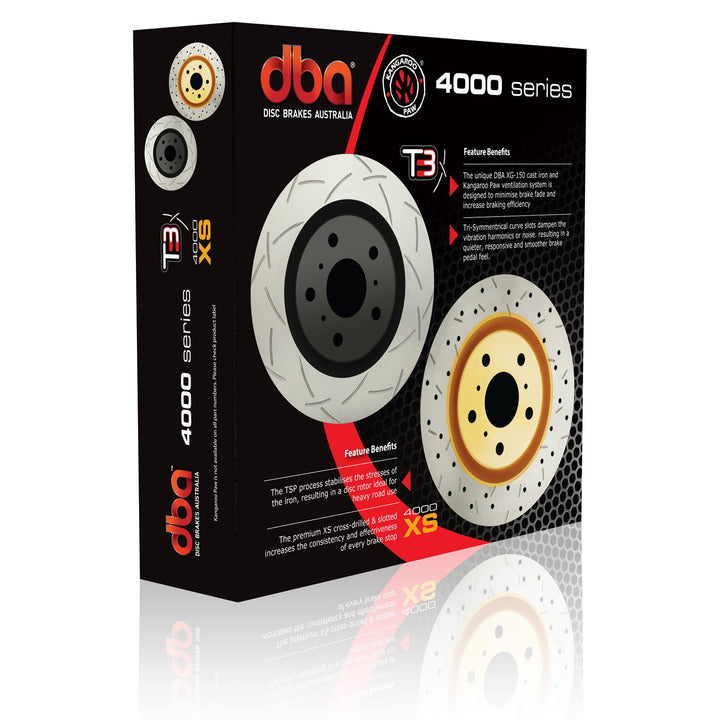 DBA 4000 Series T3 rear brake rotor packaging for C6 Corvette