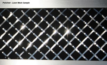 American Car Craft polished Laser Mesh finish sample showing the diamond pattern; not a complete air-dam grille set
