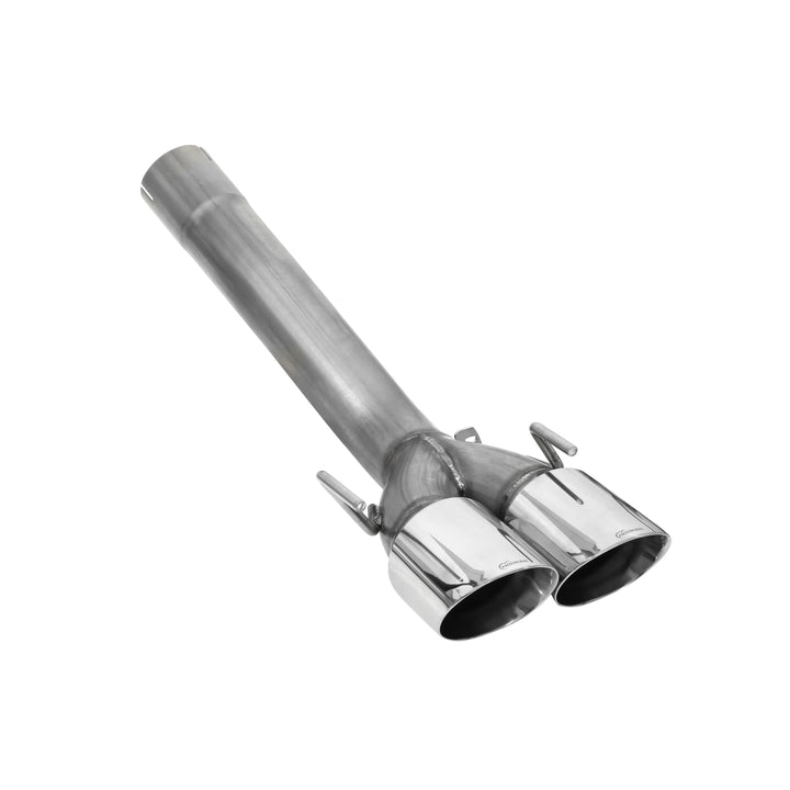 Hooker BlackHeart polished quad tips on 70401316-RHKR straight pipe axle back exhaust for C6 Corvette LS3