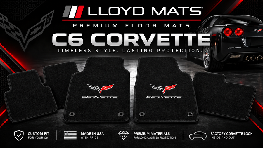C6 Corvette Lloyd Mats custom-fit floor mats for 2005–2013 Coupe, Convertible, Grand Sport, Z06 and ZR1 models.