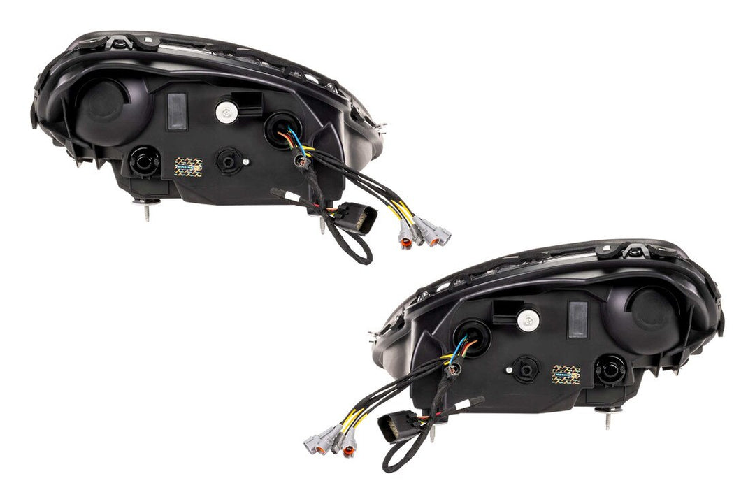 Rear product view of the Morimoto LF2-460Y XB Evo Hybrid headlight assembly for 2005-2013 C6 Corvette