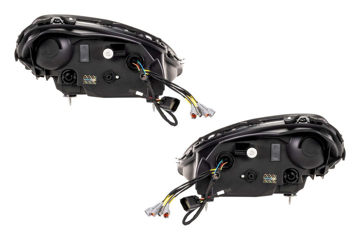 Rear product view of the Morimoto LF2-460Y XB Evo Hybrid headlight assembly for 2005-2013 C6 Corvette