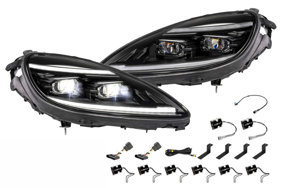 Morimoto LF2-460Y XB Evo Hybrid LED headlight pair for 2005-2013 C6 Corvette