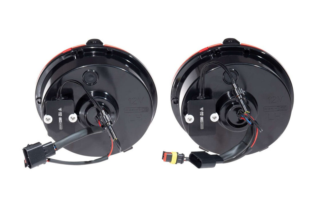 Rear housing view of Morimoto LF467 red LED tail light assembly for C6 Corvette