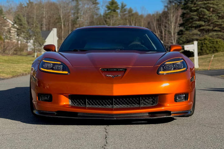 Morimoto XB Evo LED headlights installed on the front of a 2005-2013 C6 Corvette