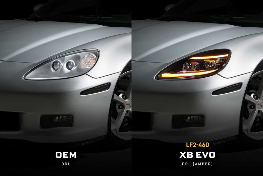 OEM and Morimoto XB Evo headlight comparison for 2005-2013 C6 Corvette