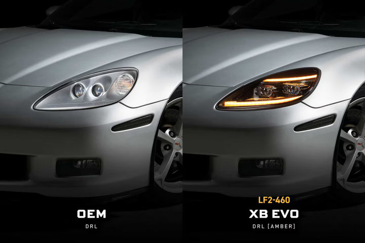 OEM and Morimoto XB Evo headlight comparison for 2005-2013 C6 Corvette