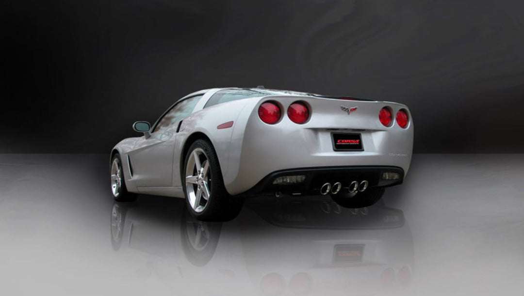 CORSA Sport 14164 axle-back installed rear view on 2006-2013 C6 Corvette Z06