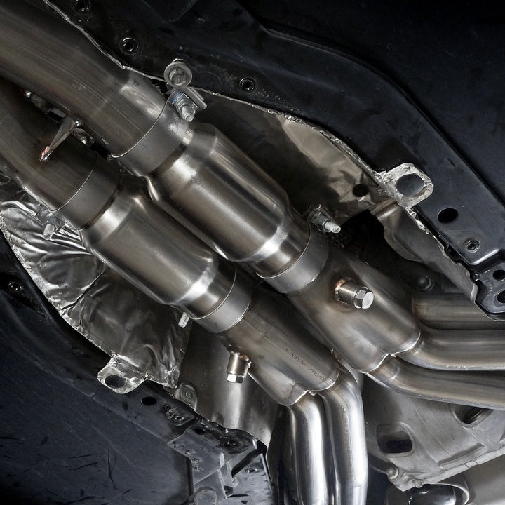 Metallic substrate high-flow catalytic converters in Stainless Works ZO62CAT kit for 2006–2013 C6 Corvette Z06