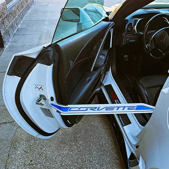 C7 Corvette ACC corvette door prop, driver installed blue