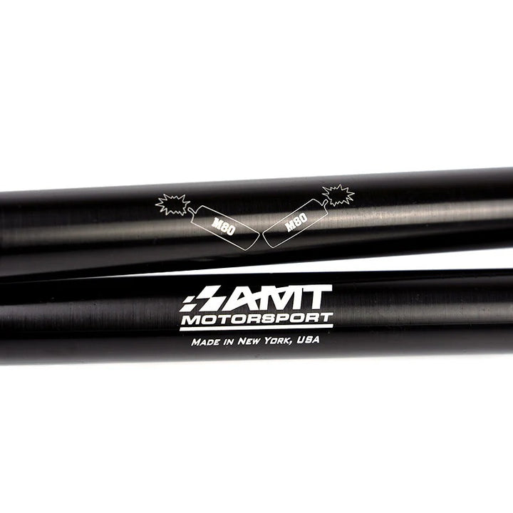 AMT Motorsport logo close-up on M80 adjustable toe links for 2014–2019 C7 Corvette.