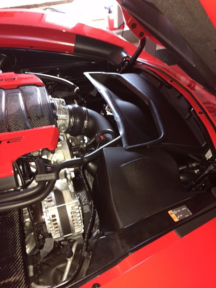 Halltech STR intake installed in engine bay of 2016 C7 Corvette Stingray LT1