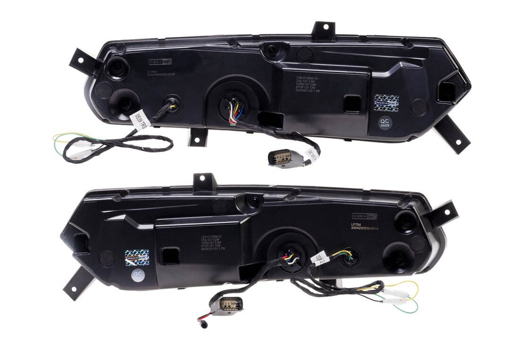 Rear housing view of Morimoto LF754 smoked LED tail light assembly for C7 Corvette